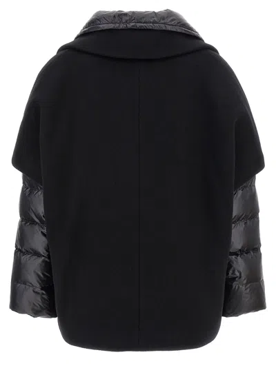 Herno Hood Insert Down Jacket Puffer Jackets Black In Black