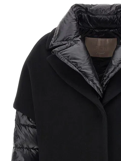 Herno Hood Insert Down Jacket Puffer Jackets Black In Black