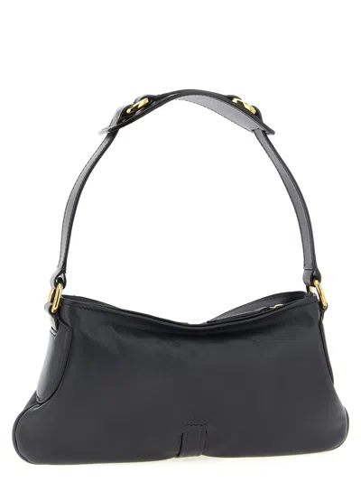 Chloé Kerala 25 Black Shoulder Bag In Navy Blue