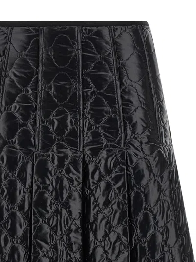 Moncler Black Padded Midi Skirt In Black
