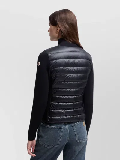 Moncler Blue Wool Zip-up Padded Cardigan In Blue