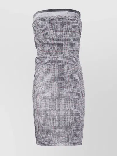 Jean Paul Gaultier Mesh Skirt Double Layer Printed In Gray