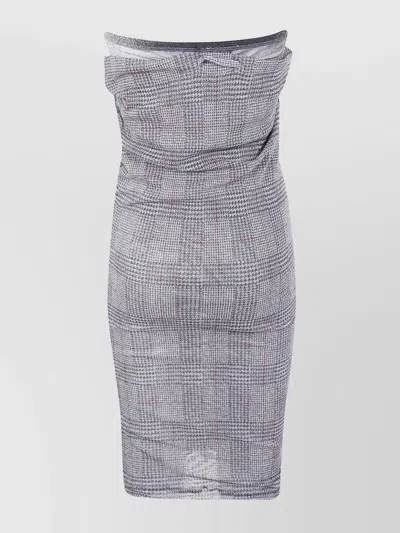 Jean Paul Gaultier Mesh Skirt Double Layer Printed In Gray