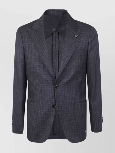 Lardini Houndstooth-pattern Blazer In Blue
