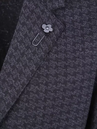 Lardini Houndstooth Three-button Jacket In Blue