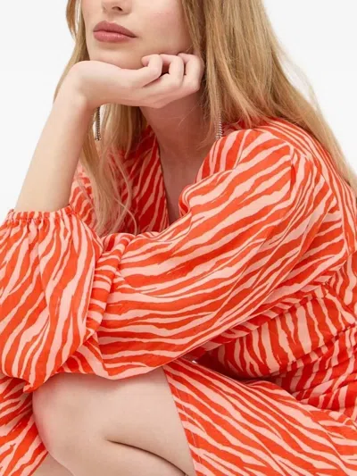 Notes Du Nord Zebra-print Button-detailed Mini Dress In Multi