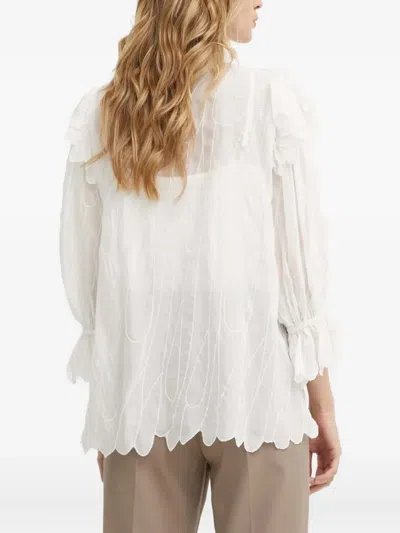 CYPERUS BB CARO 荷叶边刺绣上衣