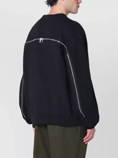 Dries Van Noten Crew Neck Sweatshirt Zipper Detail In Multi