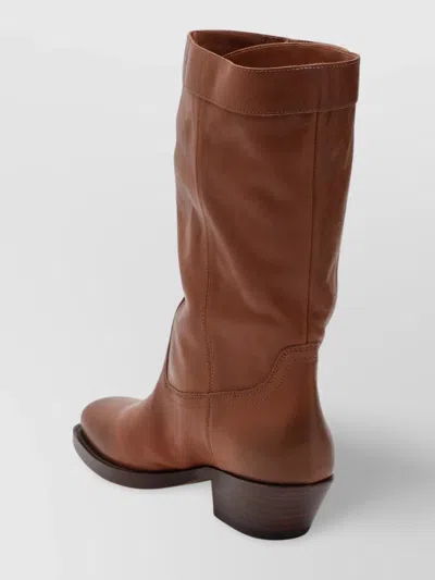 Isabel Marant Ademe Havana Leather Biker Boot In Brown