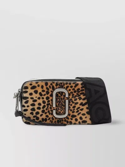 Marc Jacobs Snapshot Leopard Pony-effect Shoulder Bag In Black