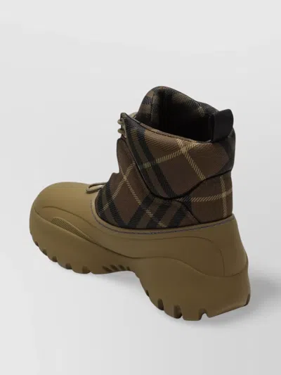 Burberry Scoot Trek Ankle Boot With Check Pattern