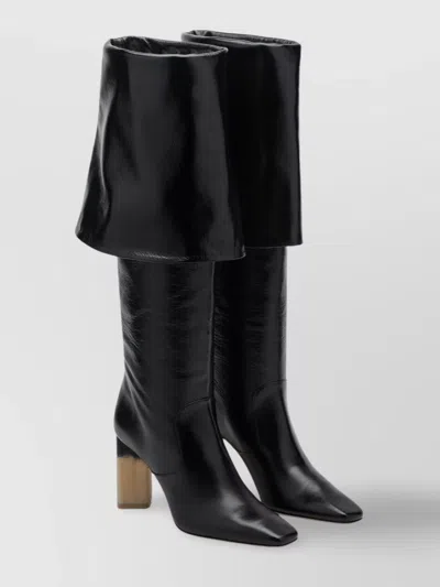 Chloé High Heel Knee-high Square Toe Boot In Multi