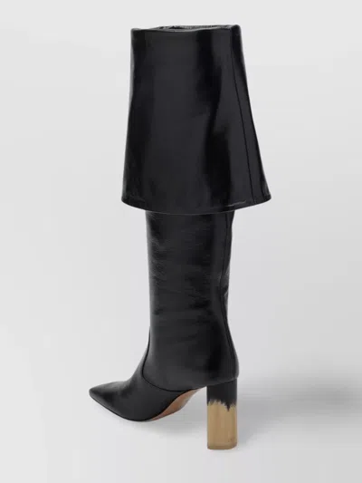 Chloé High Heel Knee-high Square Toe Boot In Multi