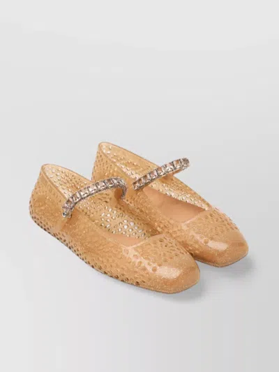 Jimmy Choo Crystal-embellished Cut-out Ballet Flats With Glitter Finish In Multi