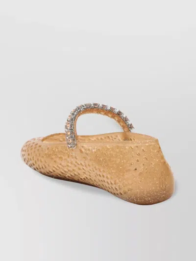 Jimmy Choo Crystal-embellished Cut-out Ballet Flats With Glitter Finish In Multi