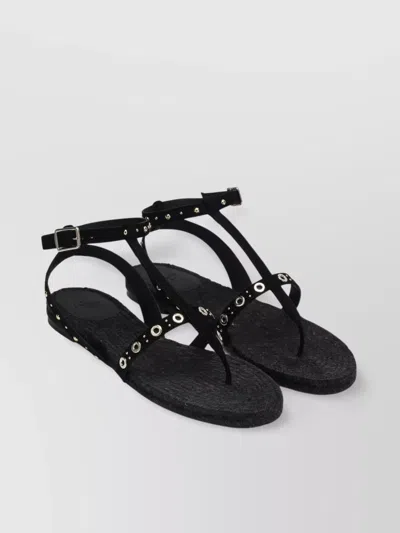 Castaã±er Studded Embellishments Open Toe Flat Sandals In Multi