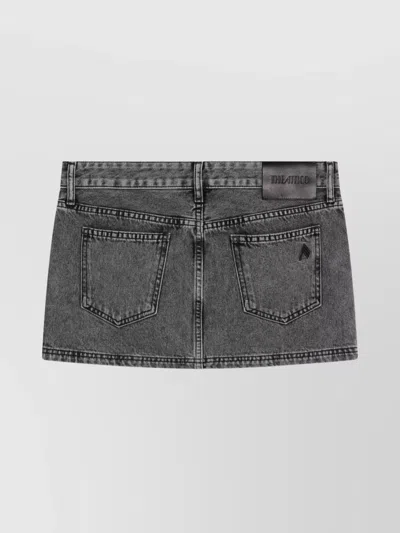 Attico Multi-pocket Denim Mini Skirt In Gray