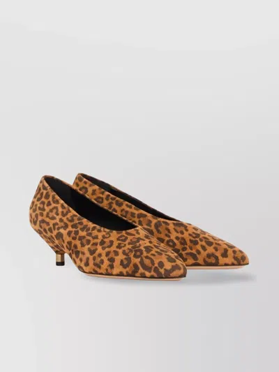 Isabel Marant Leopard Print Slip On Heels In Brown