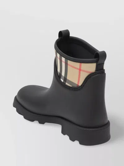 Burberry Marsh Stamp Rubber Ankle Boots In Black