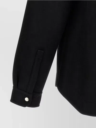 Rick Owens Black Wool Flannel Shirt In Black