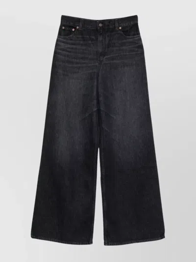 Chloé Chloe Loose Black Washed Jeans Women In Blue