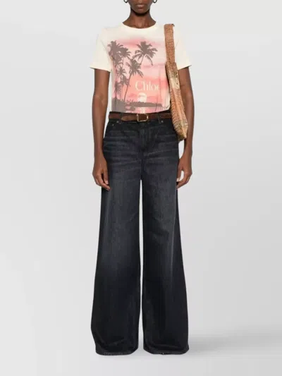 Chloé Chloe Loose Black Washed Jeans Women In Blue