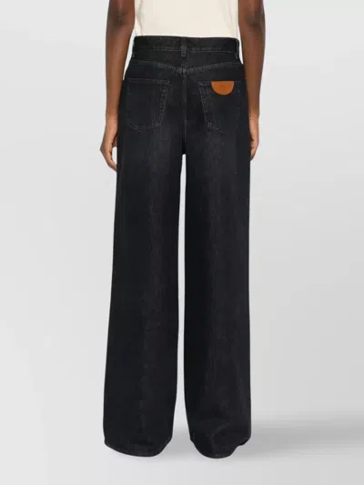 Chloé Chloe Loose Black Washed Jeans Women In Blue