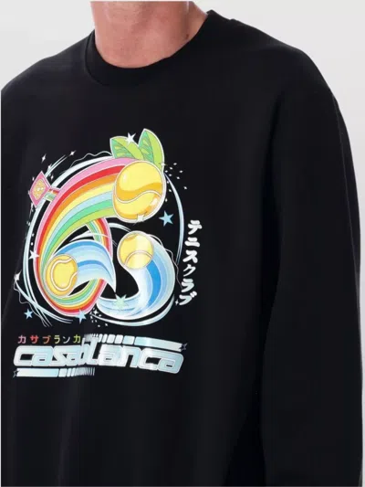 Casablanca Graphic Print Crew Neck Sweater In Black
