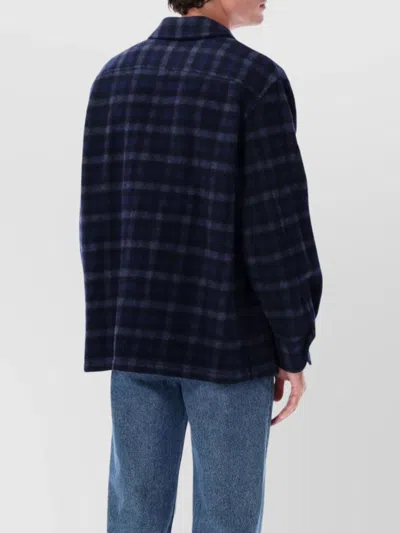 Apc A.p.c. A.p.c. Stanley Checked Wool Overshirt In Blue