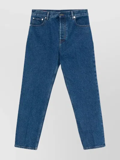 Gucci Men Slim Fit Denim Cotton Jeans In Blue