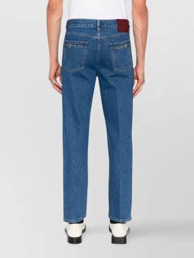 Gucci Men Slim Fit Denim Cotton Jeans In Blue