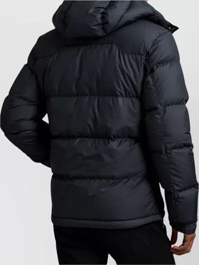 Polo Ralph Lauren Blue Down Jacket With Fixed Hood And Embroidered Pony Logo On Chest In Tech Fabric Man In Black