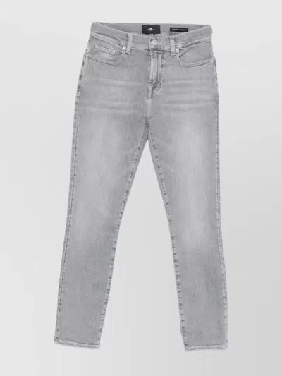 7 For All Mankind Relaxed Skinny Full Scale Trousers In Gray