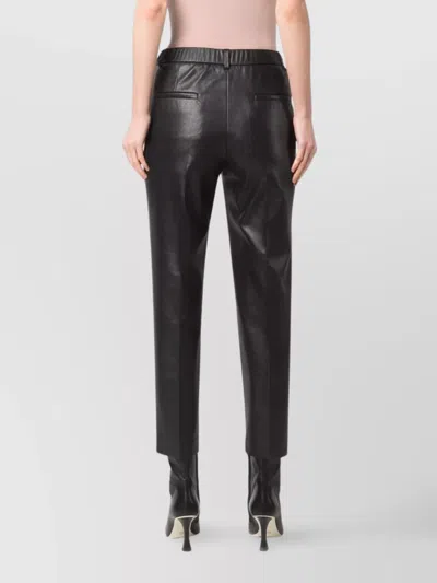 Incotex Coated Finish Trousers Featuring Pockets In Black