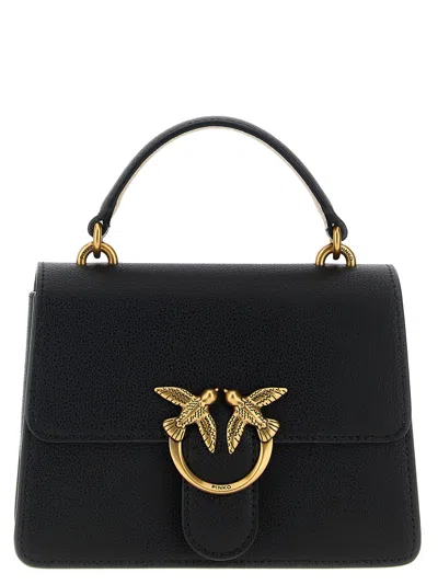 Pinko Mini Love Hand Bags Black In Black
