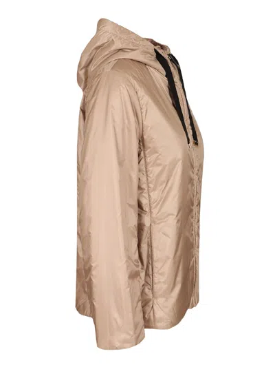 Max Mara The Cube Padded Jacket With Hood Coats Grey In Neutral