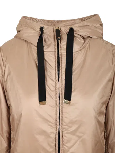 Max Mara The Cube Padded Jacket With Hood Coats Grey In Neutral
