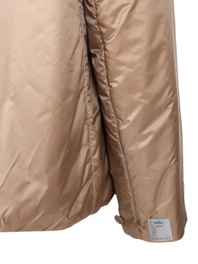 Max Mara The Cube Padded Jacket With Hood Coats Grey In Neutral
