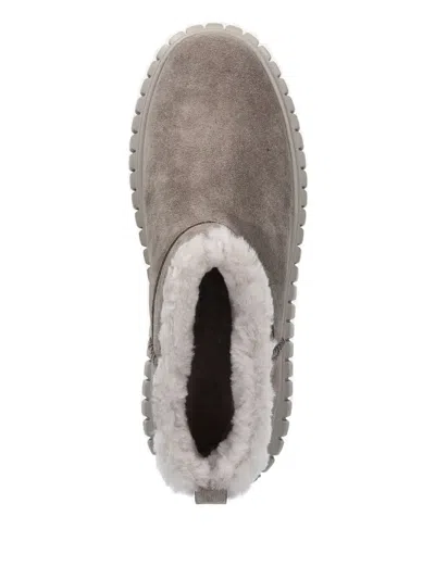 Kennel & Schmenger Shearling-lined Platform Boots In Gray