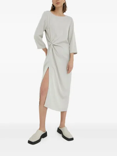 Bruuns Bazaar Twist-front Midi Dress In Gray
