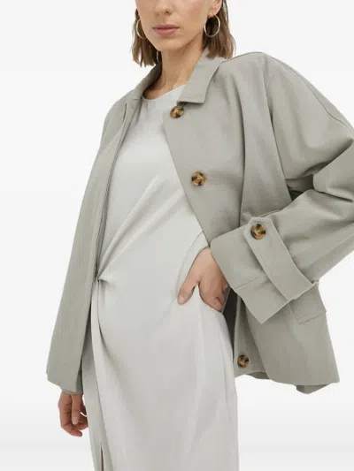 Bruuns Bazaar Twist-front Midi Dress In Gray