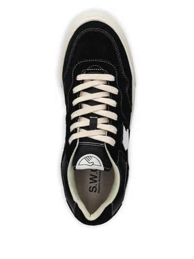 Stepney Workers Club Suede Leather Sneakers In Black
