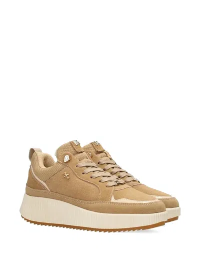 绒面皮厚底系带运动鞋