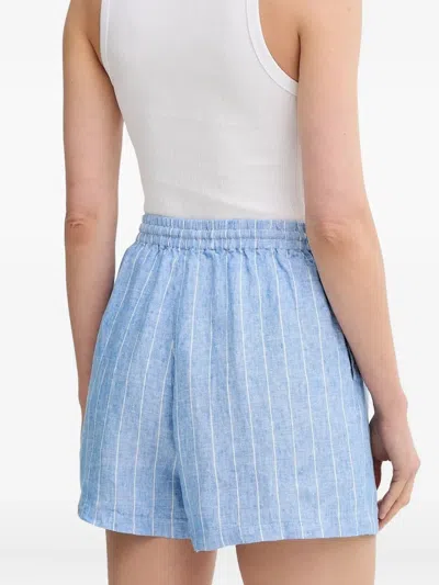 Samsoe & Samsoe Maren String Pinstriped Shorts In Blue