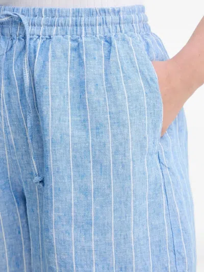 Samsoe & Samsoe Maren String Pinstriped Shorts In Blue