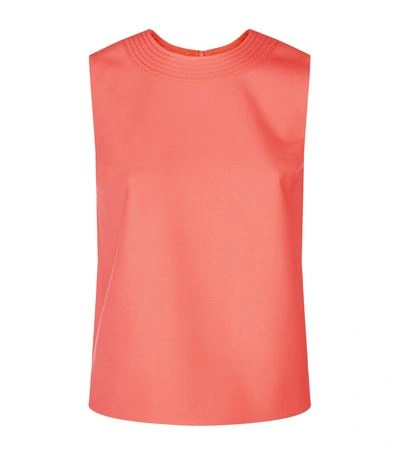 Victoria Victoria Beckham Stitched-trim Sleeveless Top, Hot Coral