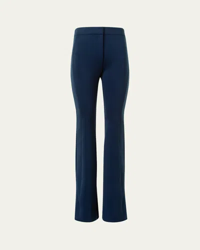 Akris Faris Side-stripe Techno Neoprene Bootcut Pants In Blue