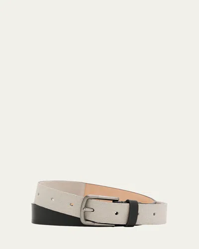 Giorgio Armani Men's Suede And Leather Reversible Belt In Gray