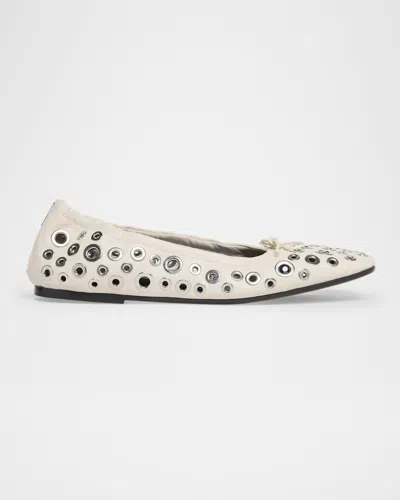 Golden Goose 'amy' Ballet Flats Featuring Metal Eyelets In Yellow