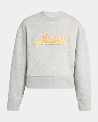 Moncler Logo Patch Crewneck Sweatshirt In Gray